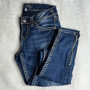 Silver denim skinny jeans